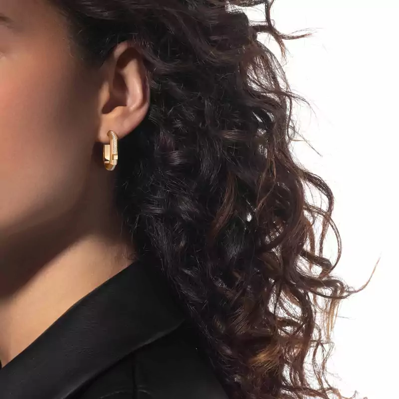 Moderniste pavé single hoop earring SM