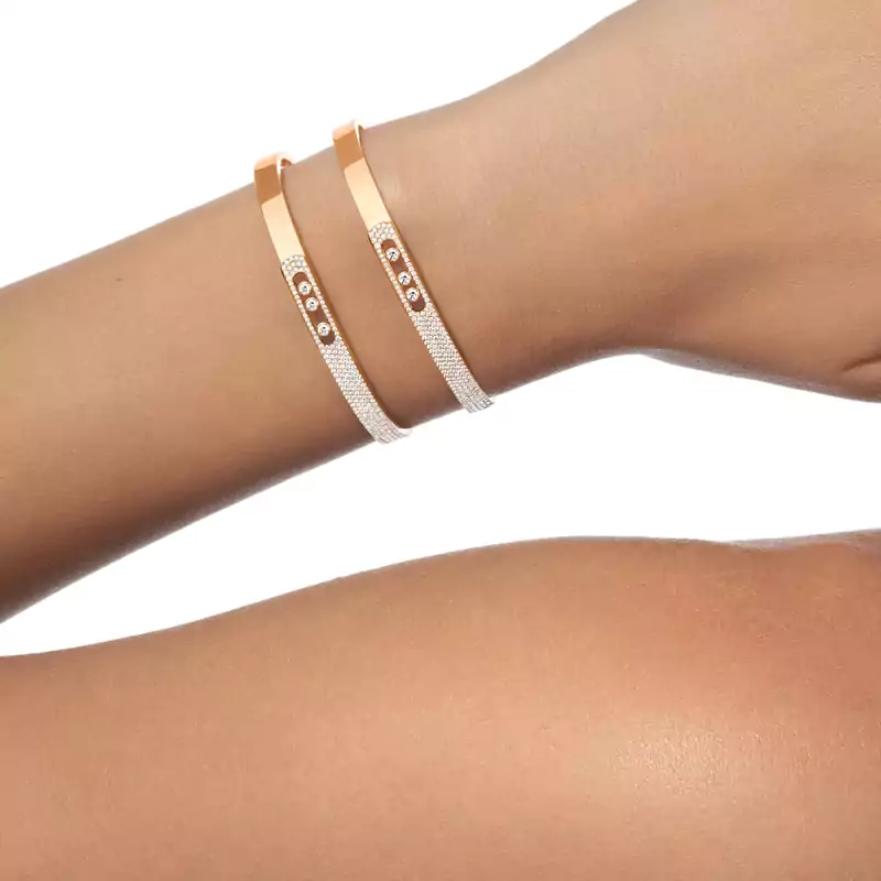 Move Noa half pavé bangle small