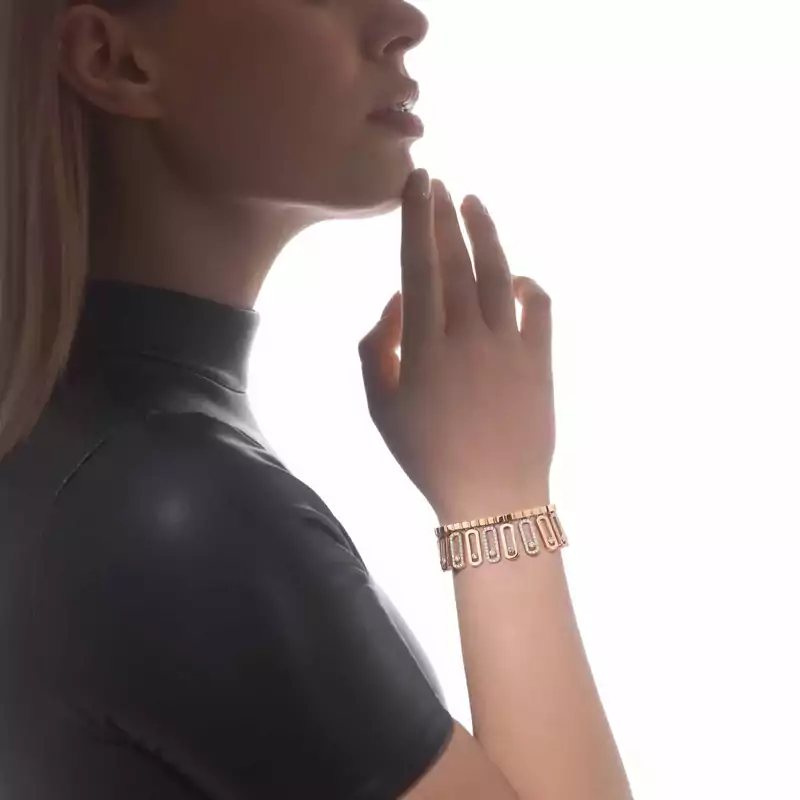 Bracelet Femme Or Rose Diamant Move Iconica Pavé 12977-PG