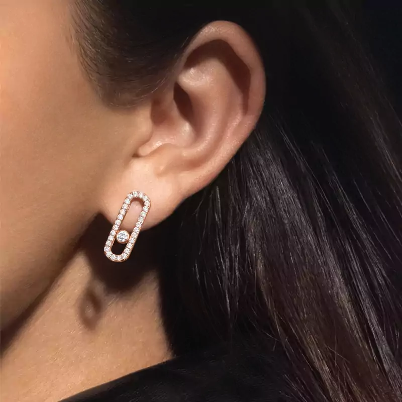 Move Uno single pavé earring, left