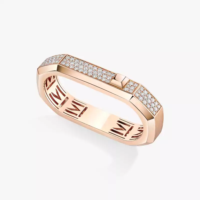 Moderniste pavé two-finger ring