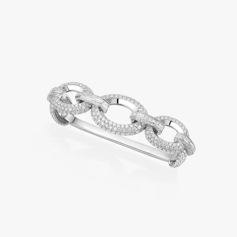 Groove 3-finger White Gold For Her Diamond Ring 13499-WG