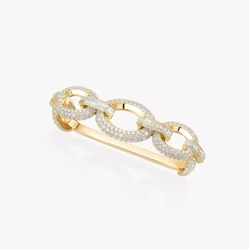 Bague Femme Or Jaune Diamant Groove 3 doigts 13499-YG