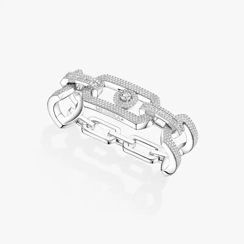 Bague Femme Or Blanc Diamant So Move Max 3 doigts Pavée 14242-WG