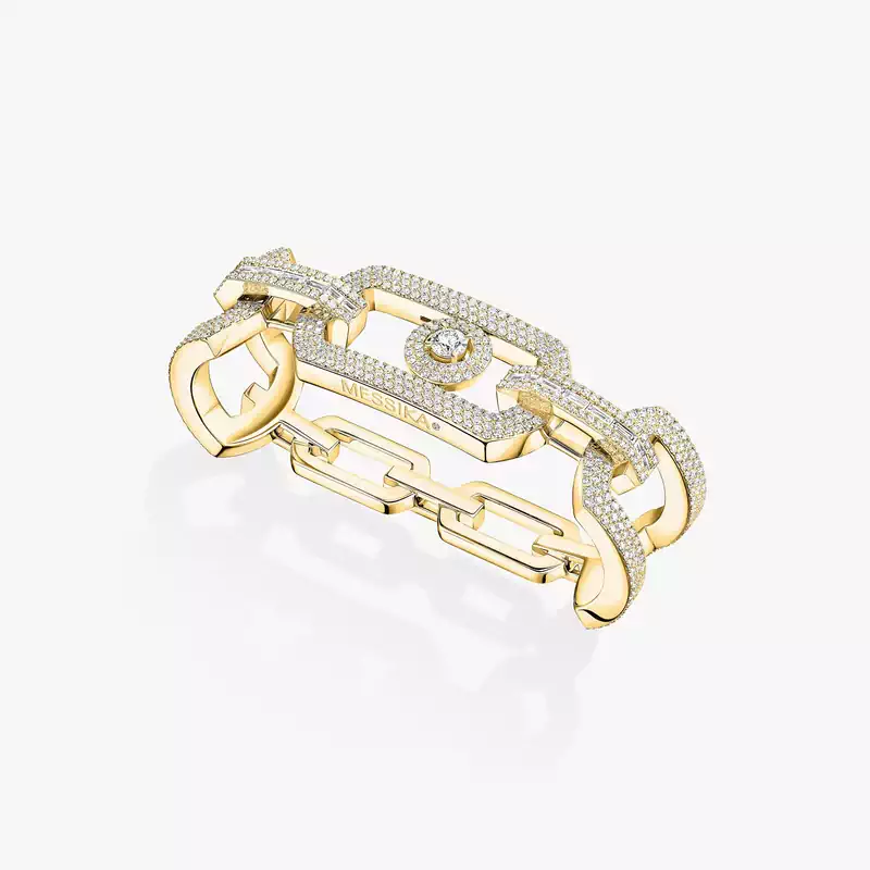 Bague Femme Or Jaune Diamant So Move Max 3 doigts Pavée 14242-YG