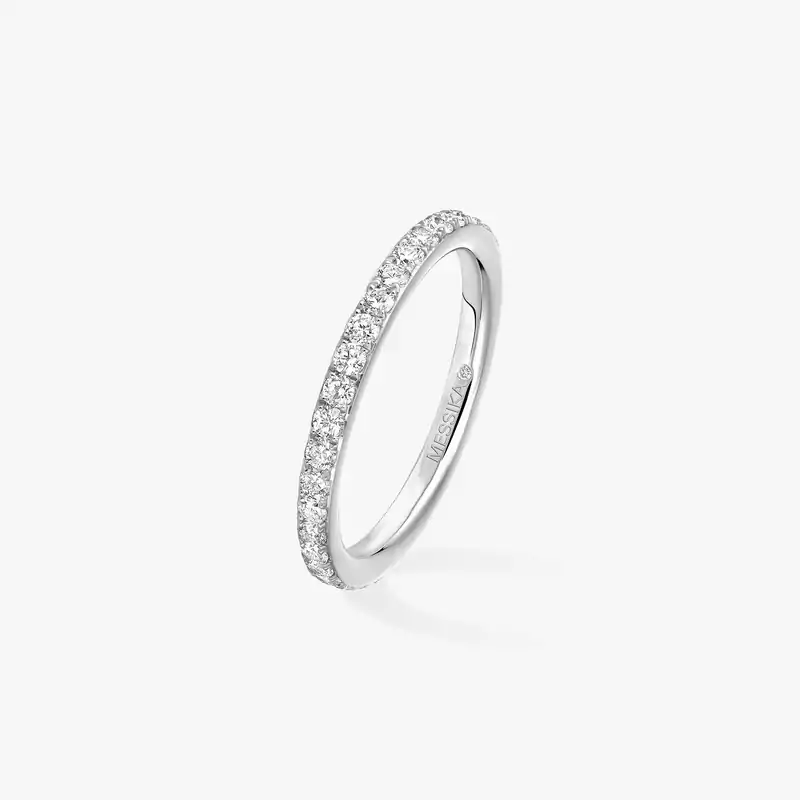 Bague Femme Or Blanc Diamant Alliance Gatsby 04036-WG