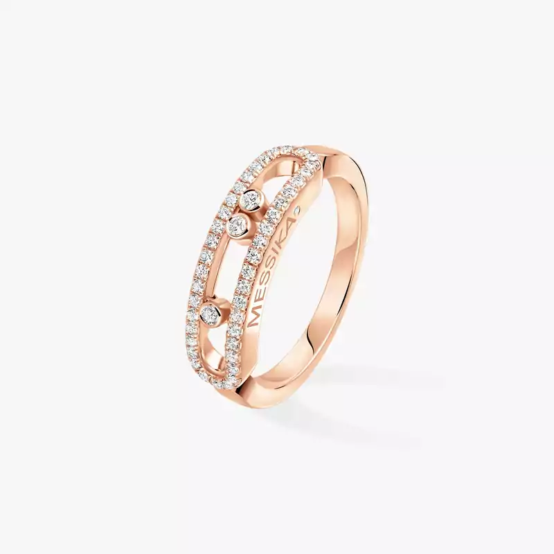 Bague Femme Or Rose Diamant Baby Move Pavée 04683-PG