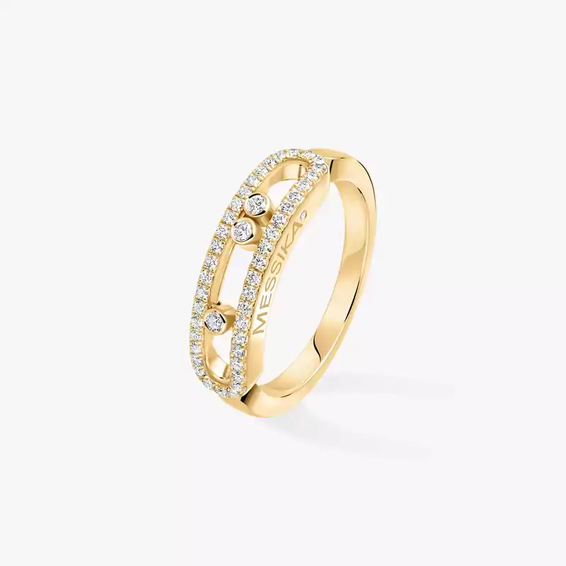 Bague Femme Or Jaune Diamant Baby Move Pavée 04683-YG