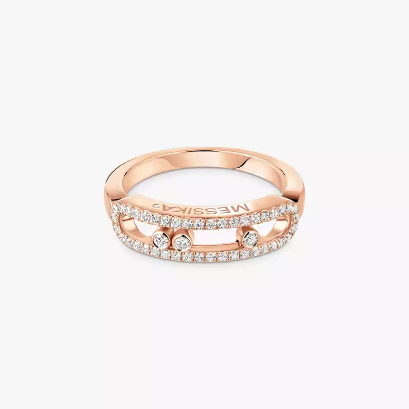 Bague Femme Or Rose Diamant Baby Move Pavée 04683-PG