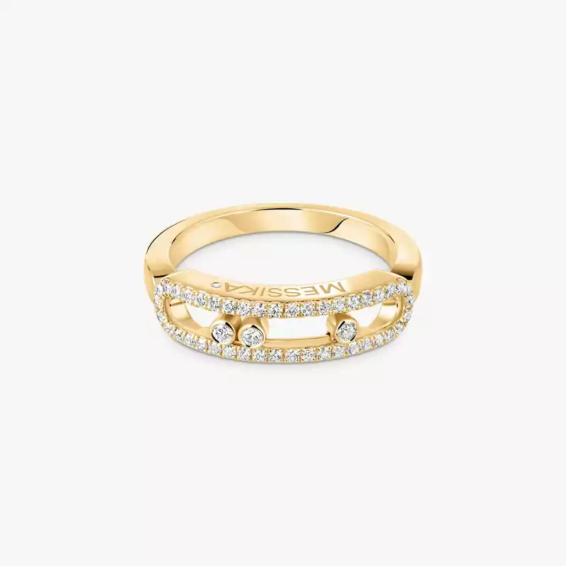 Bague Femme Or Jaune Diamant Baby Move Pavée 04683-YG