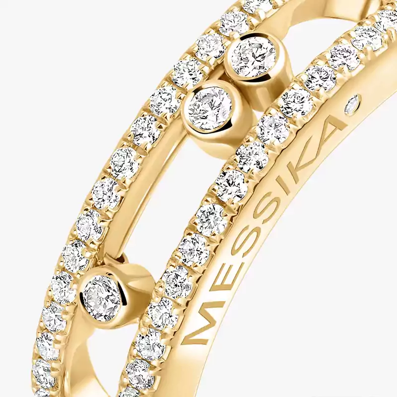 Bague Femme Or Jaune Diamant Baby Move Pavée 04683-YG