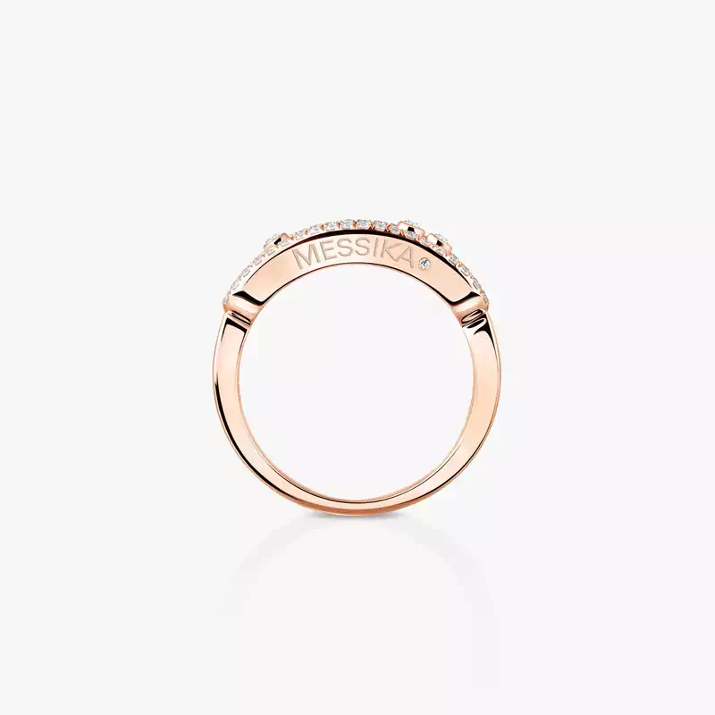 Bague Femme Or Rose Diamant Baby Move Pavée 04683-PG