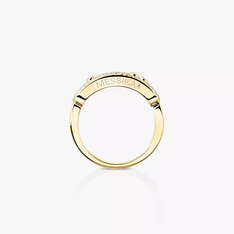 Bague Femme Or Jaune Diamant Baby Move Pavée 04683-YG