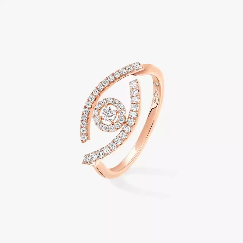 Ring Femme Pink Gold Diamond Lucky Eye Pavé 10037-PG