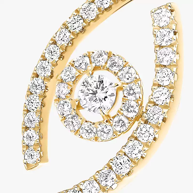 Bague Femme Or Jaune Diamant Lucky Eye Pavée 10037-YG