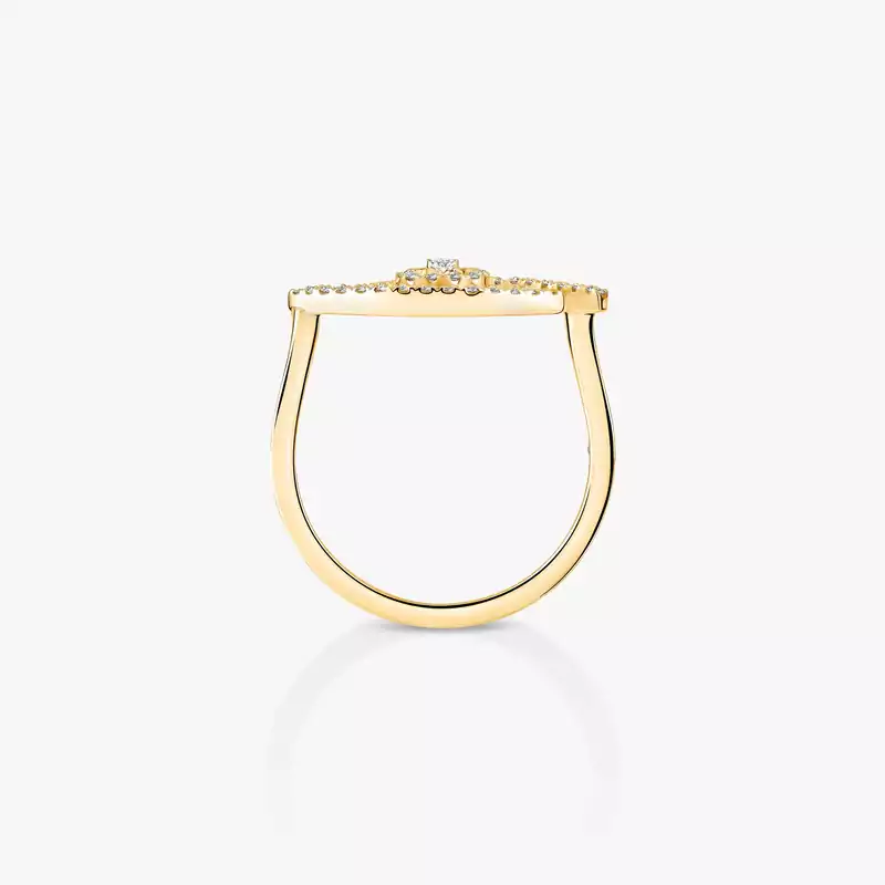 Bague Femme Or Jaune Diamant Lucky Eye Pavée 10037-YG