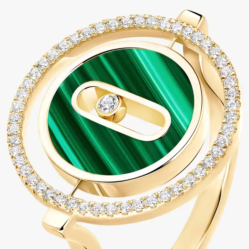 Lucky Move SM Malachite Yellow Gold For Her Diamond Ring 11953-YG