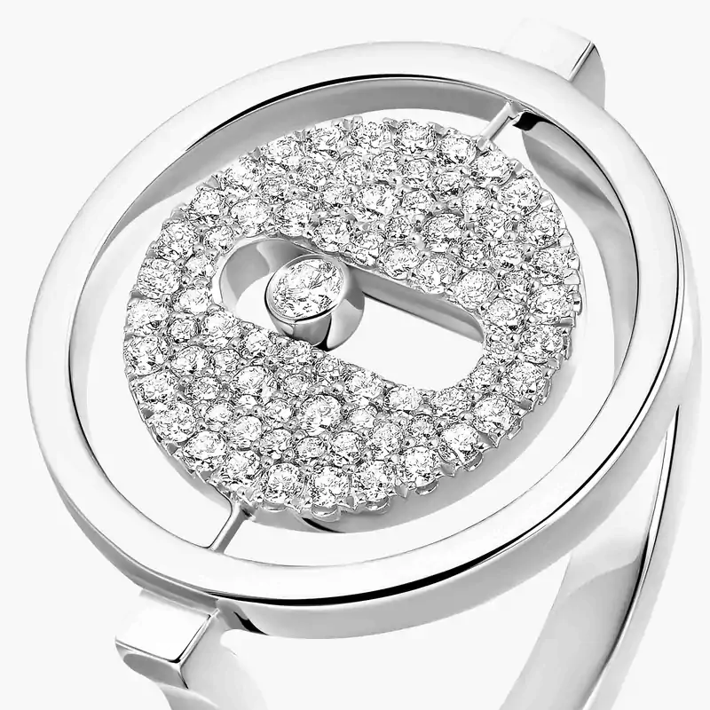 Lucky Move Pavé SM White Gold For Her Diamond Ring 07534-WG