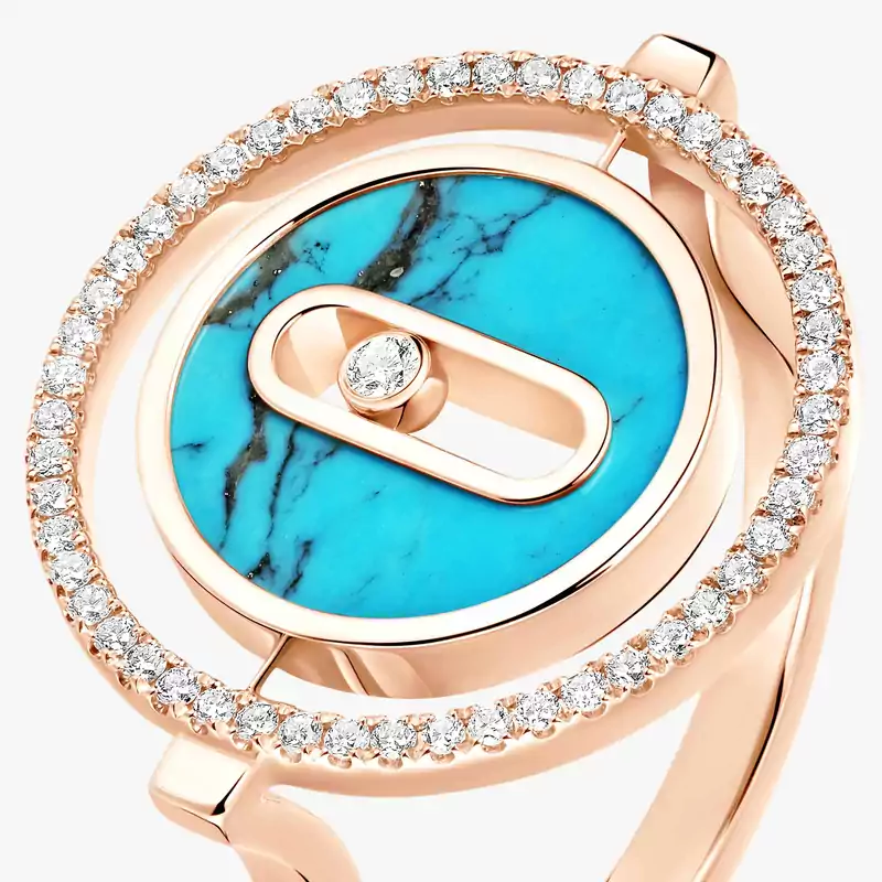 Turquoise Lucky Move SM Pink Gold For Her Diamond Ring 12098-PG