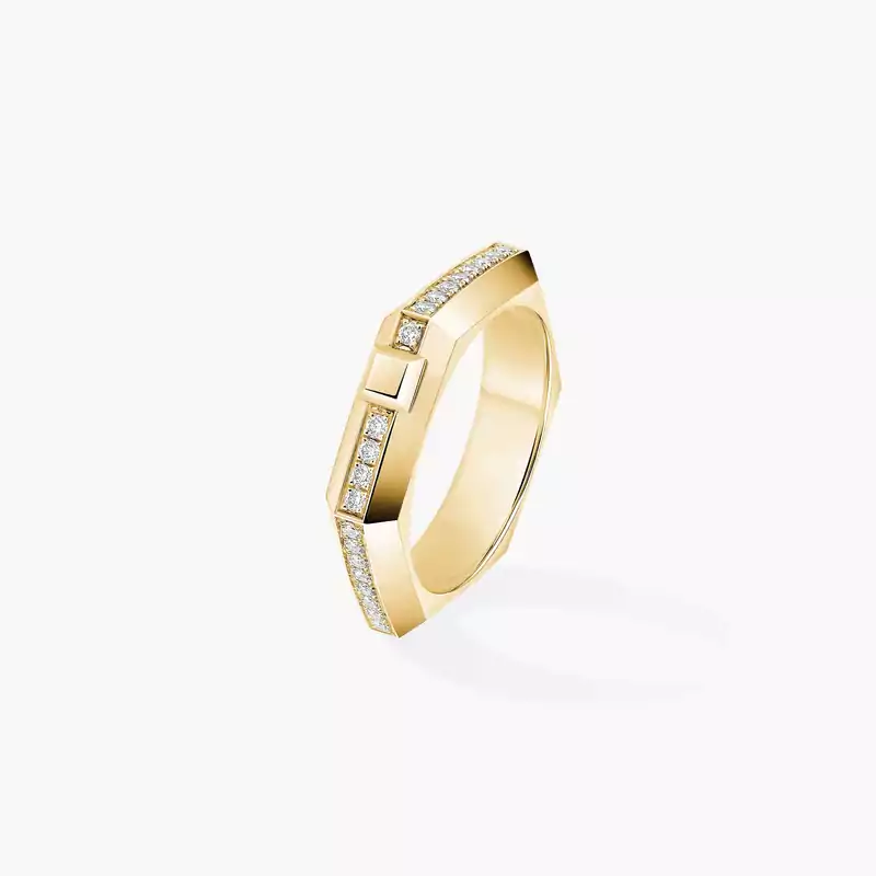Moderniste pavé ring, small model