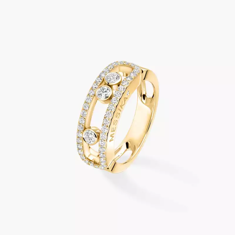 Move Classique Pavé Yellow Gold For Her Diamond Ring 04000-YG