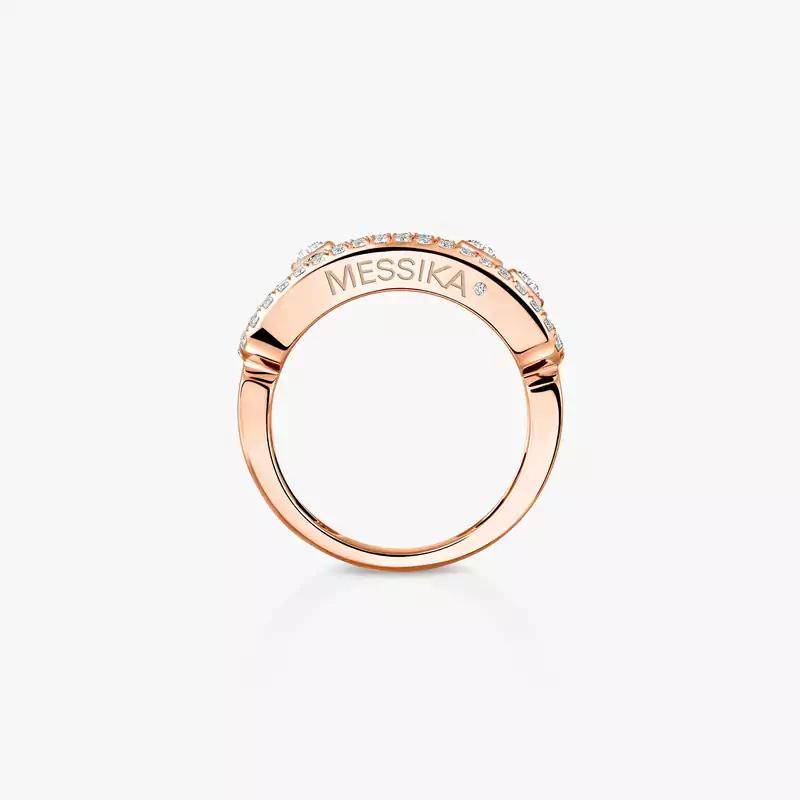 Bague Femme Or Rose Diamant Move Classique Pavée 04000-PG