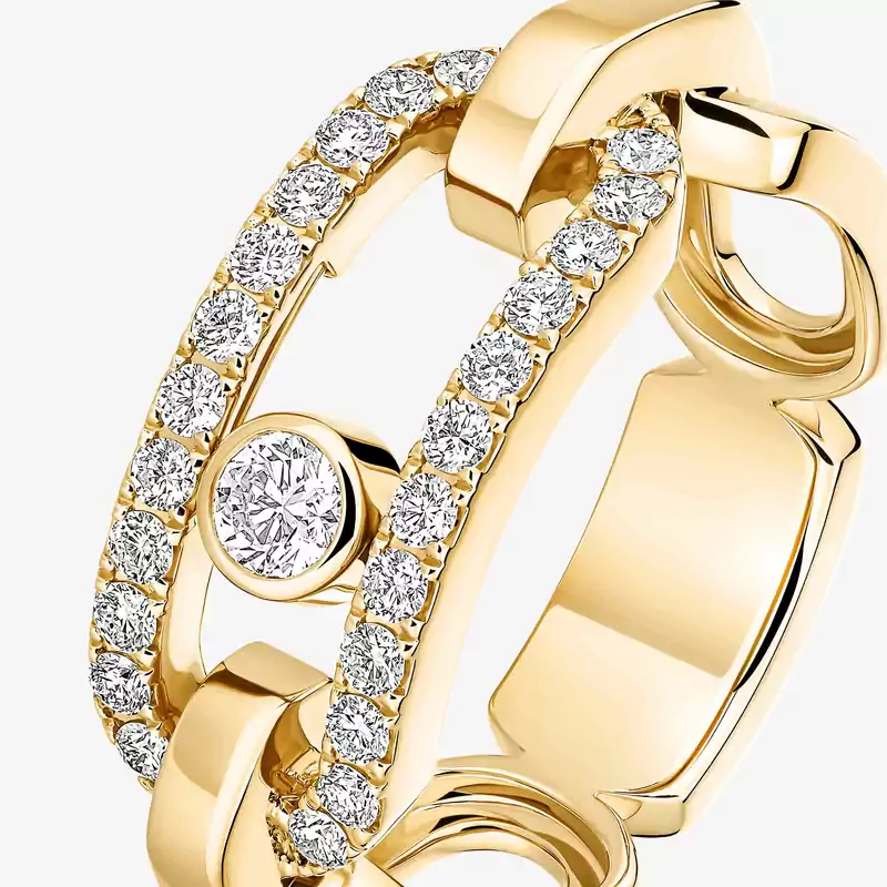 Move Link ring Yellow Gold For Her Diamond Ring 12728-YG