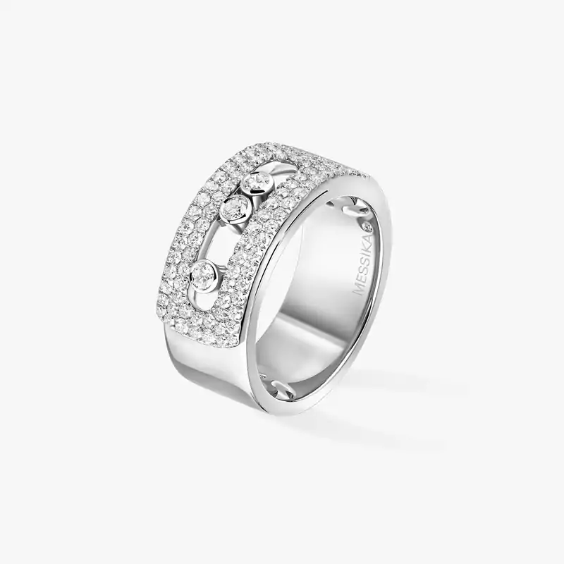 Move Noa LM Pavé  White Gold For Her Diamond Ring 10102-WG