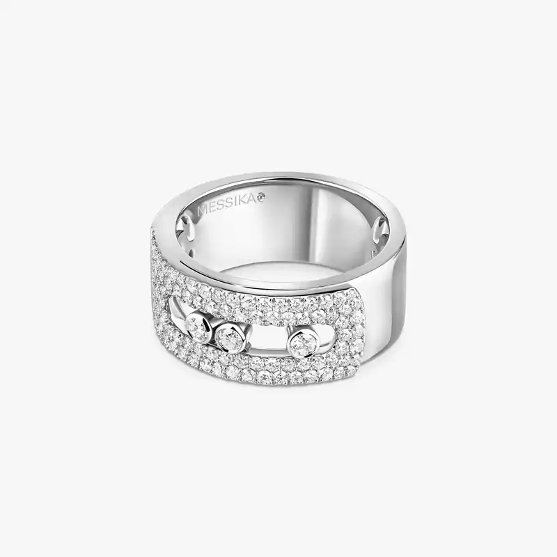 Move Noa pavé ring large White Gold For Her Diamond Ring 10102-WG