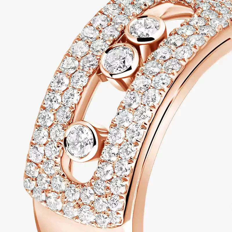 Bague Femme Or Rose Diamant Move Noa GM Pavée 10102-PG
