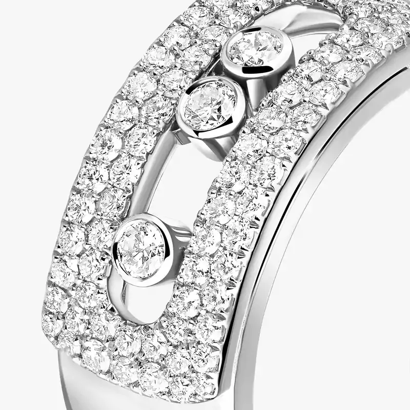 Bague Femme Or Blanc Diamant Move Noa GM Pavée 10102-WG