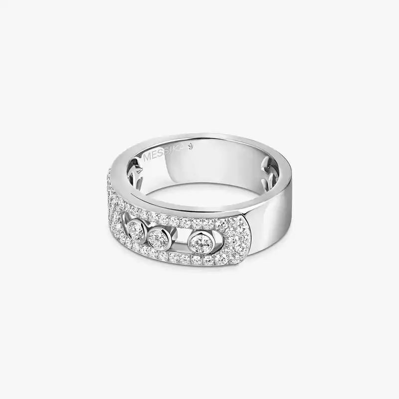 Bague Femme Or Blanc Diamant Move Noa Pavée 06129-WG