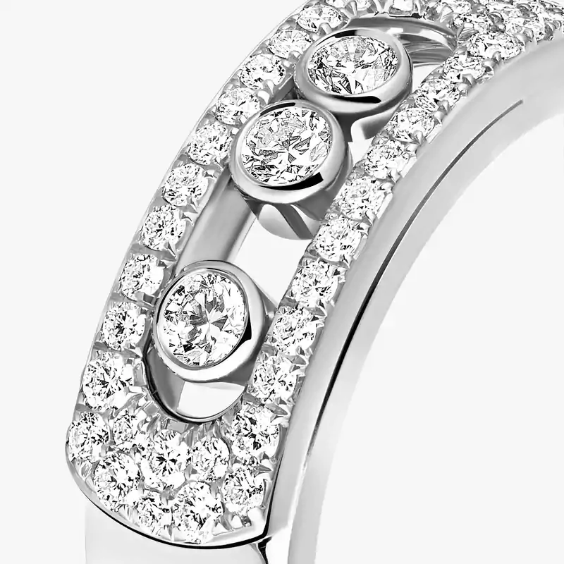Bague Femme Or Blanc Diamant Move Noa Pavée 06129-WG