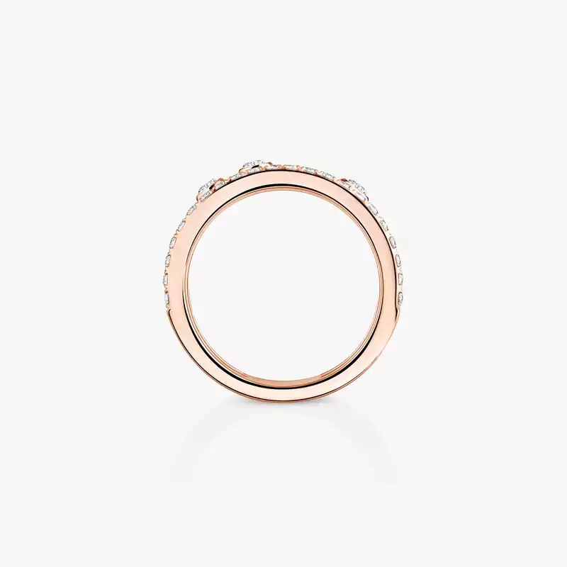 Move Romane pavé ring large Pink Gold For Her Diamond Ring 07205-PG