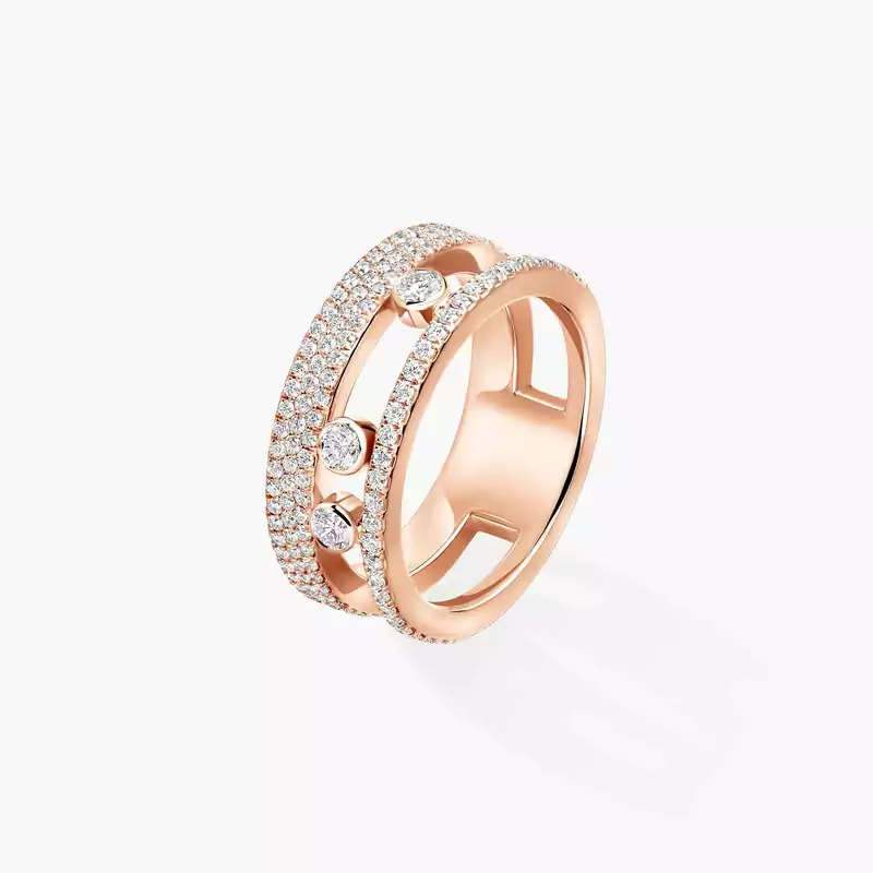 Move Romane Pavé  Pink Gold For Her Diamond Ring 07128-PG