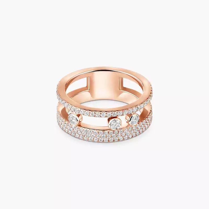 Move Romane Pavé  Pink Gold For Her Diamond Ring 07128-PG