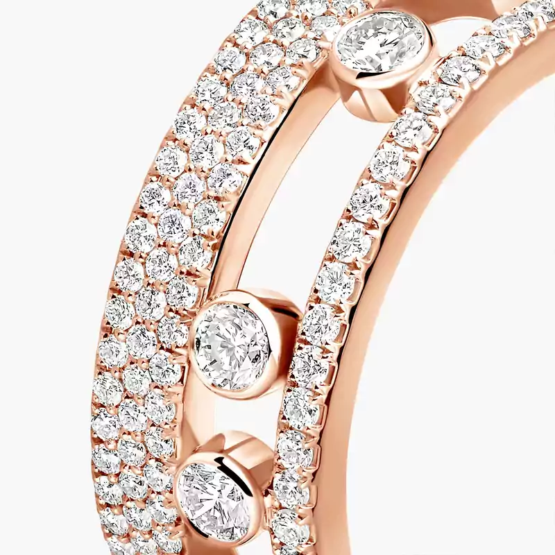 Move Romane Pavé  Pink Gold For Her Diamond Ring 07128-PG