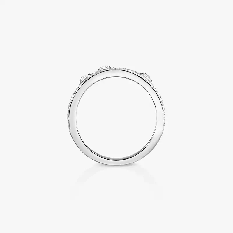 Bague Femme Or Blanc Diamant Move Romane Pavée  07128-WG