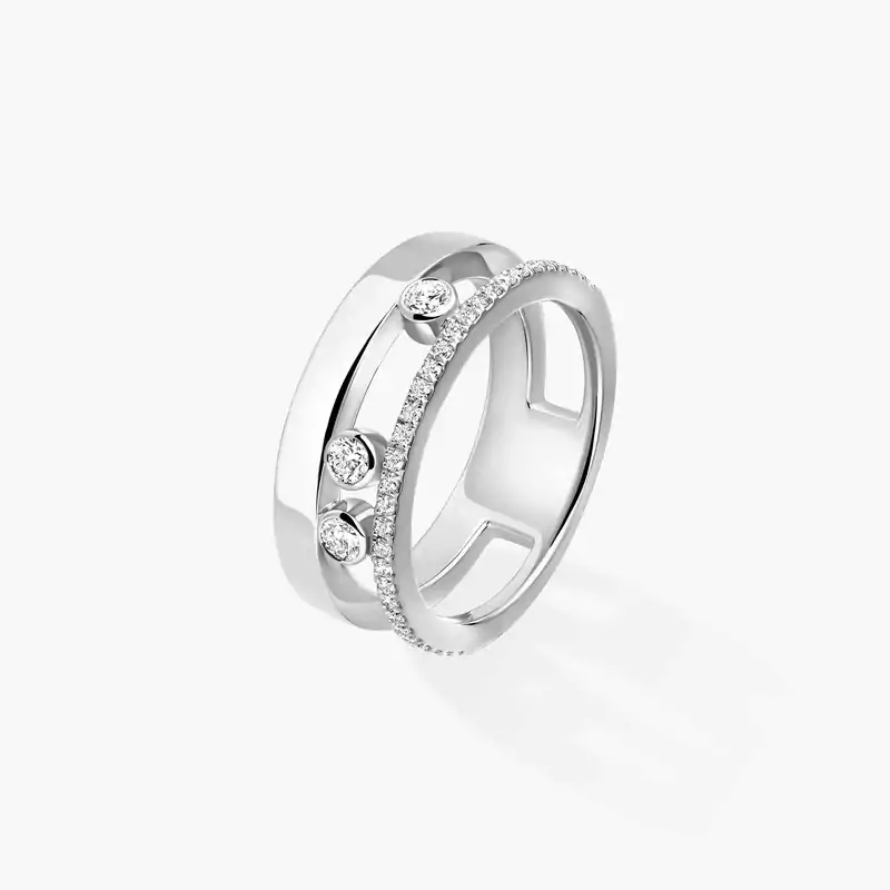Bague Femme Or Blanc Diamant Move Romane  06516-WG