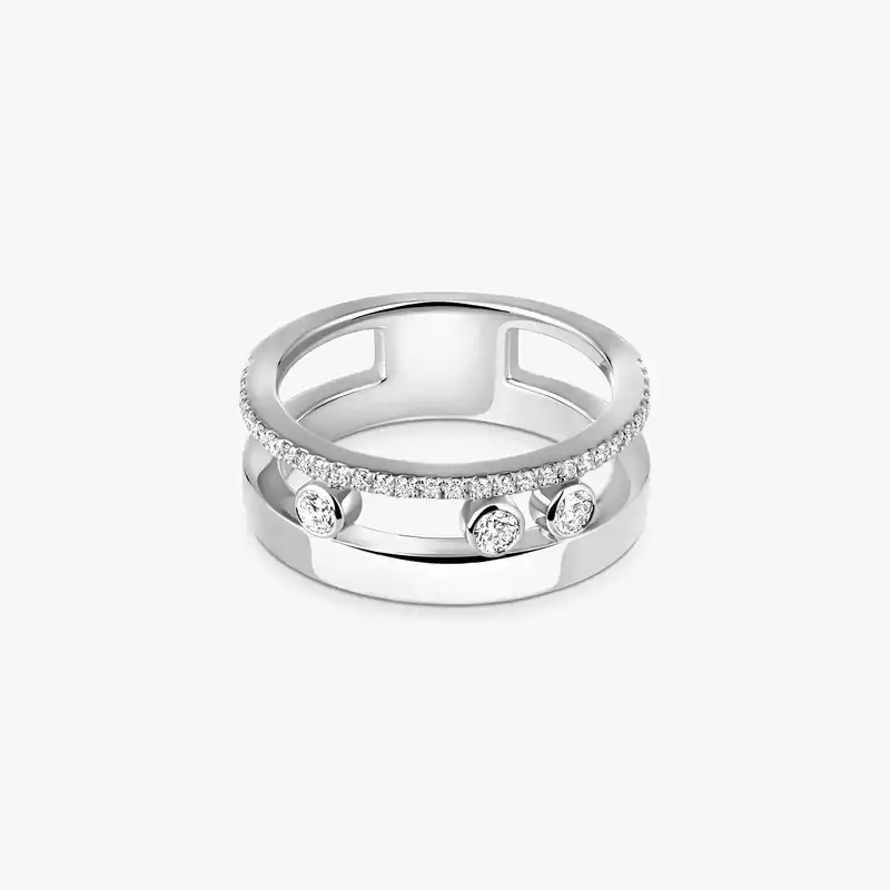 Bague Femme Or Blanc Diamant Move Romane  06516-WG