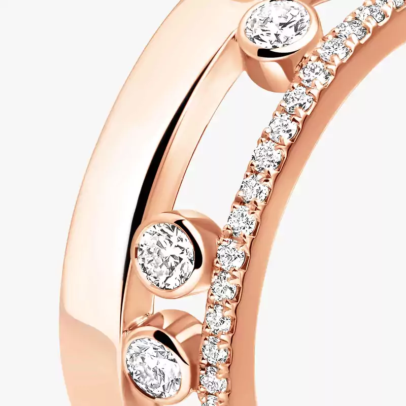 Bague Femme Or Rose Diamant Move Romane  06516-PG