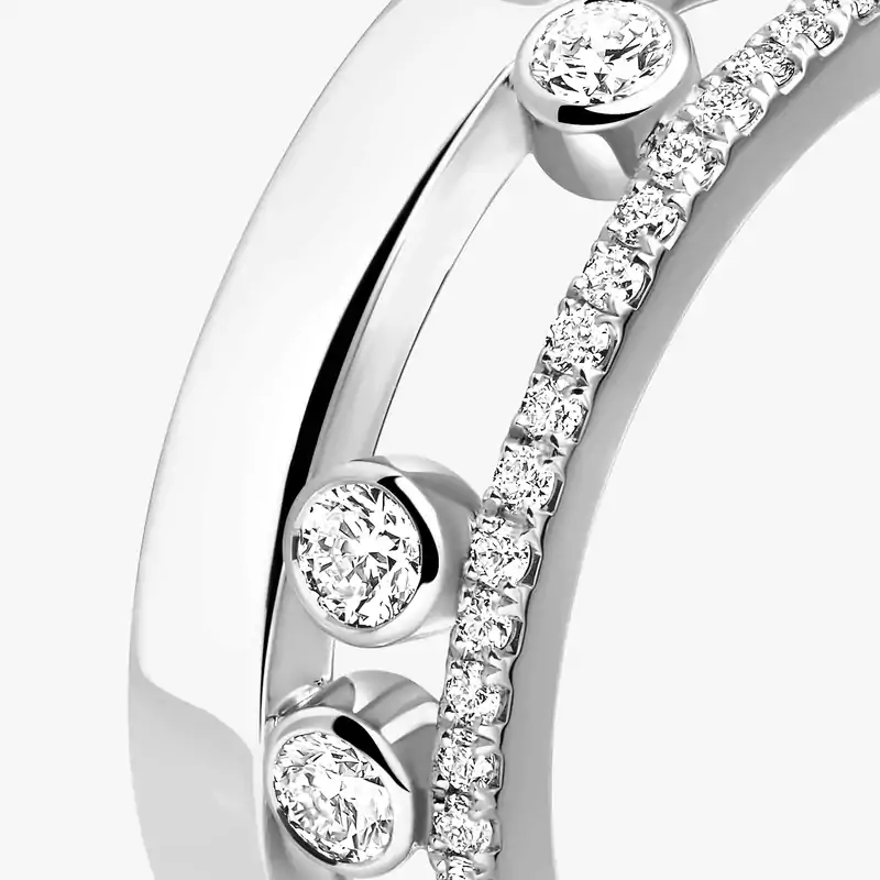 Bague Femme Or Blanc Diamant Move Romane  06516-WG