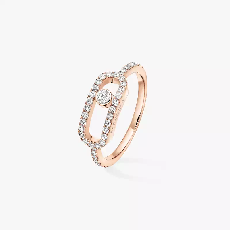 Ring For Her Pink Gold Diamond Move Uno GM Pavée 12113-PG