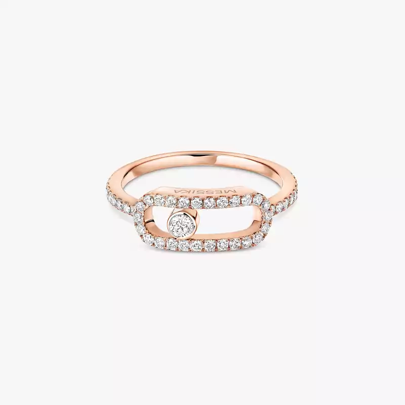 Ring For Her Pink Gold Diamond Move Uno GM Pavée 12113-PG