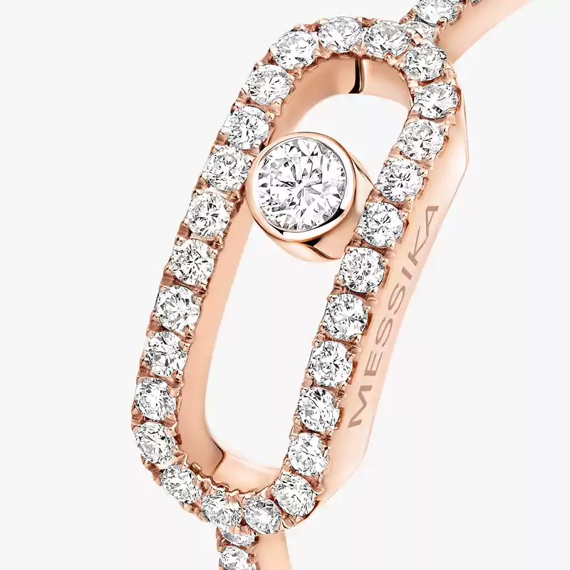 Ring For Her Pink Gold Diamond Move Uno GM Pavée 12113-PG