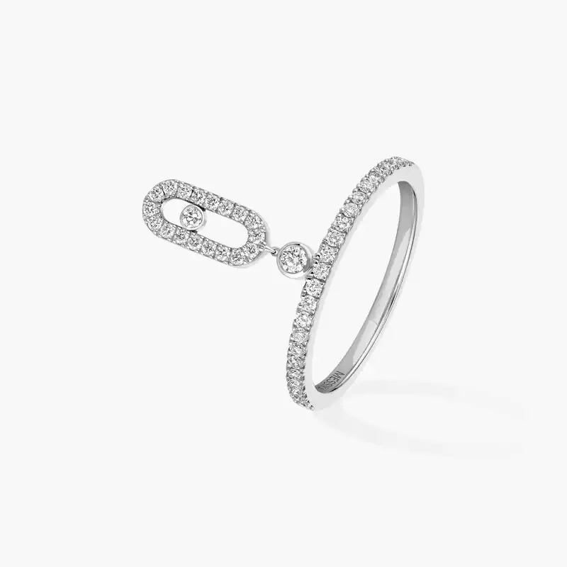 Bague pampille pavée Move Uno