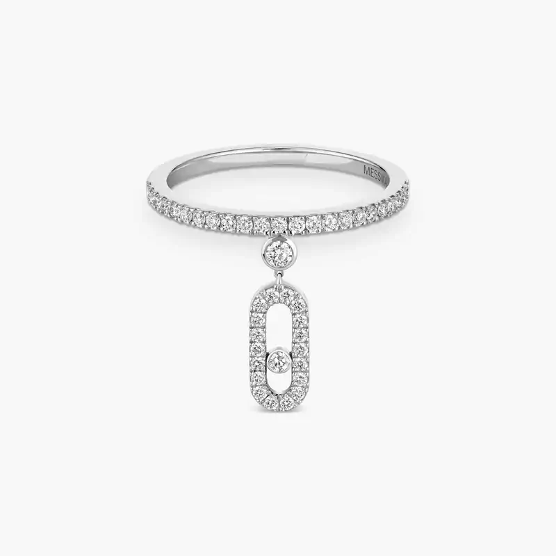 Move Uno pavé drop ring White Gold For Her Diamond Ring 11163-WG