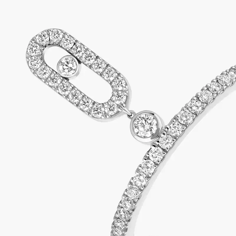 Move Uno pavé drop ring White Gold For Her Diamond Ring 11163-WG