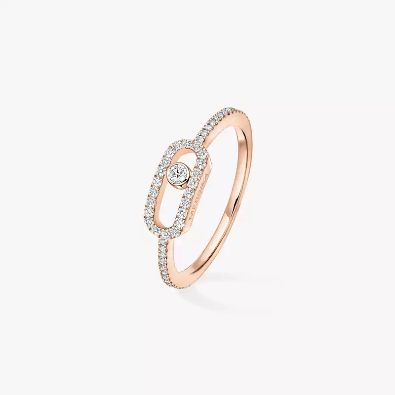 Bague Femme Or Rose Diamant Move Uno Pavée 05630-PG