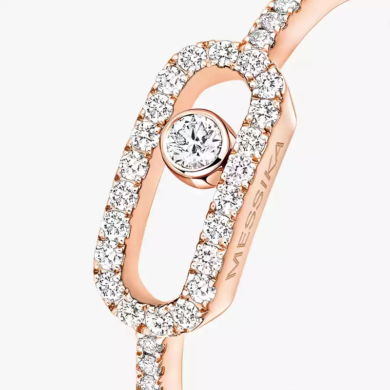 Bague Femme Or Rose Diamant Move Uno Pavée 05630-PG